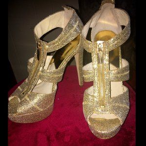 Michael Kors - Berkley Platform Gold Glitter 7.5M
